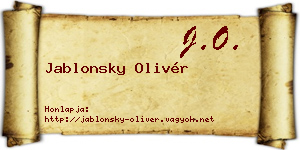 Jablonsky Olivér névjegykártya