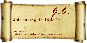 Jablonsky Olivér névjegykártya