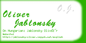 oliver jablonsky business card